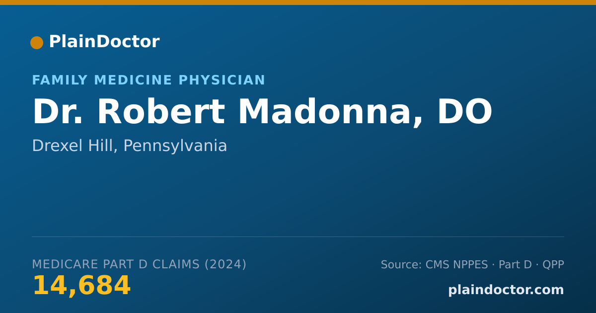 Shareable card for Robert Madonna, DO - Family Medicine Physician, Drexel Hill, PA