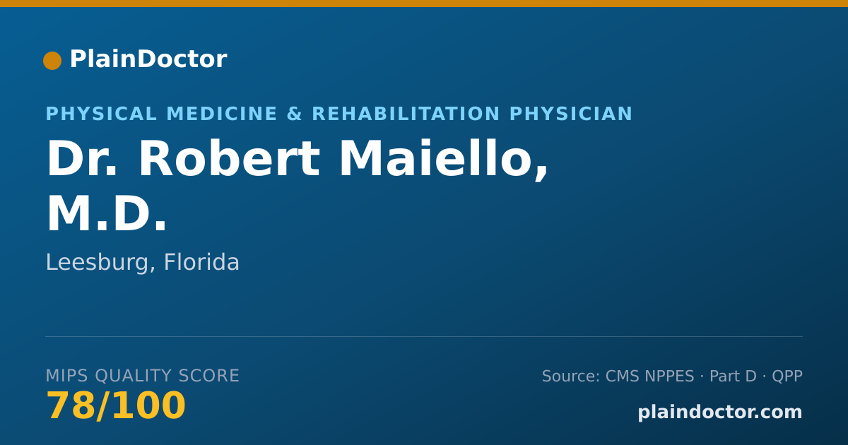 Shareable card for Robert Maiello, M.D. - Physical Medicine & Rehabilitation Physician, Leesburg, FL