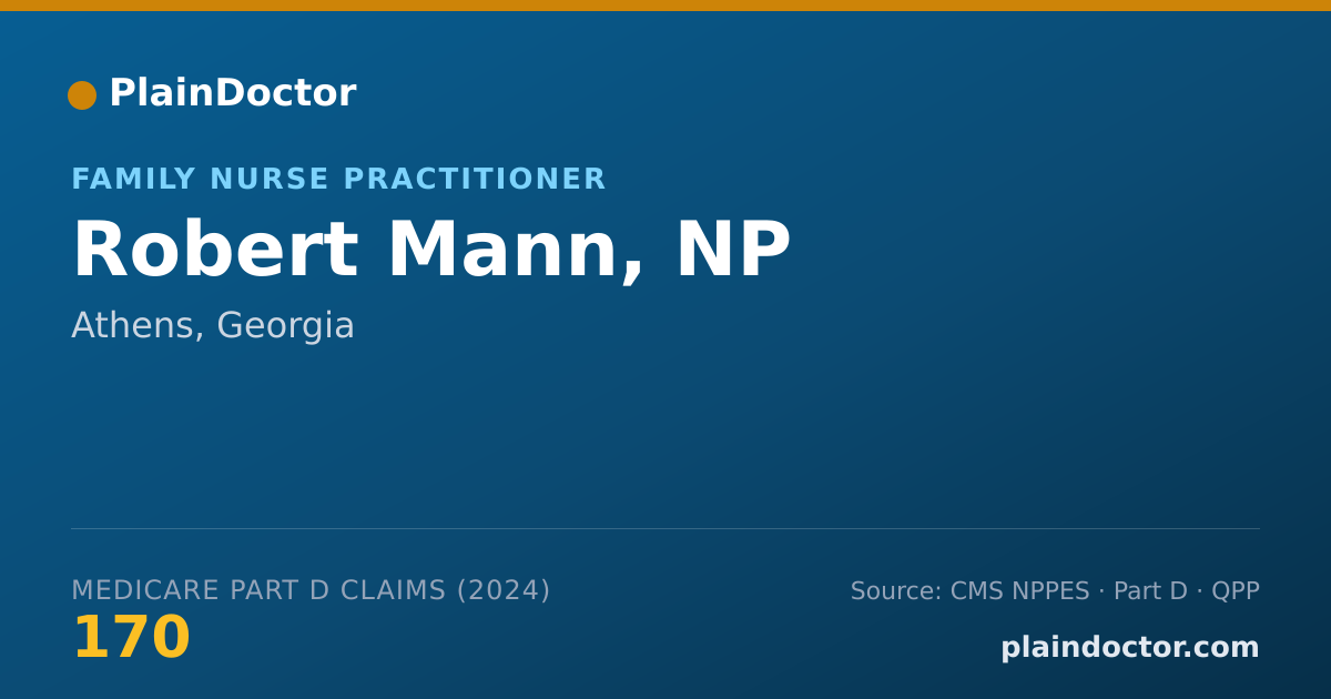Shareable card for Robert Mann, NP - Family Nurse Practitioner, Athens, GA