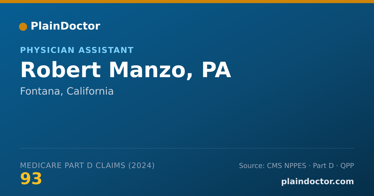 Shareable card for Robert Manzo, PA - Physician Assistant, Fontana, CA