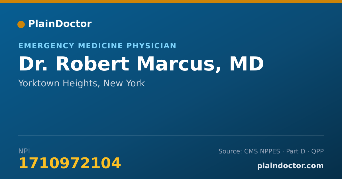 Shareable card for Robert Marcus, MD - Emergency Medicine Physician, Yorktown Heights, NY