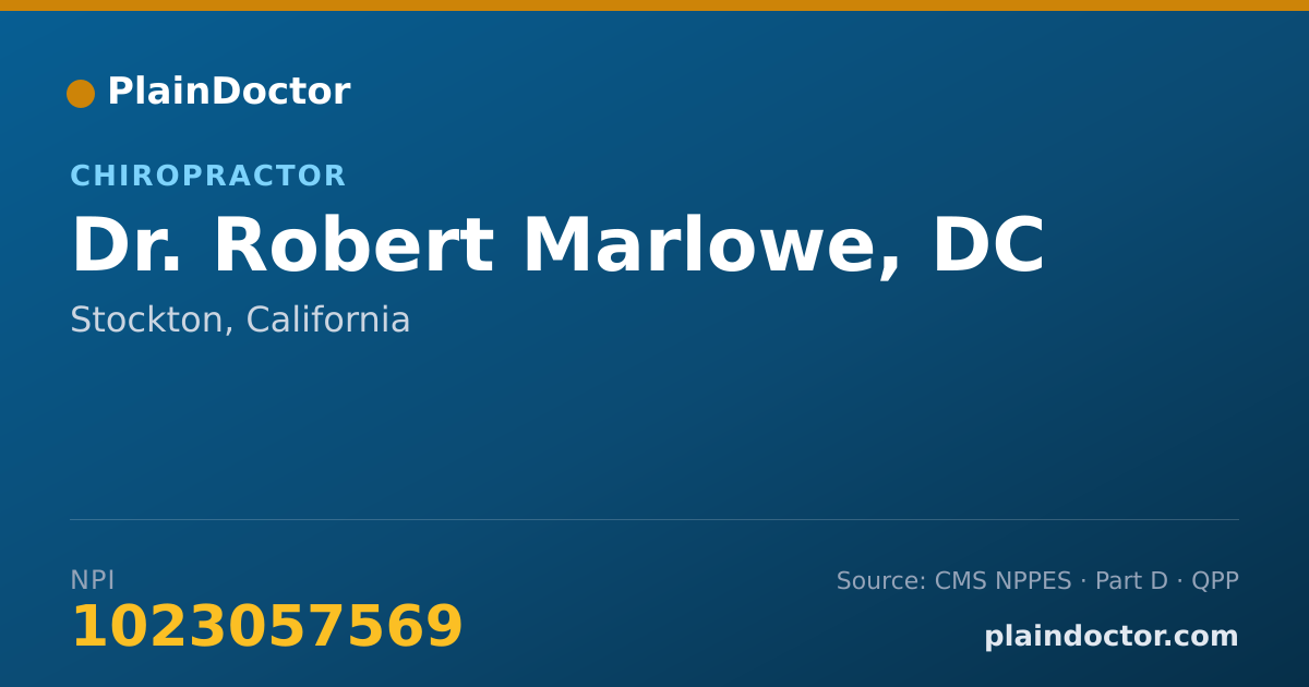 Shareable card for Robert Marlowe, DC - Chiropractor, Stockton, CA