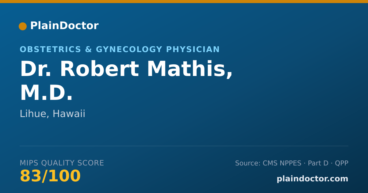 Shareable card for Robert Mathis, M.D. - Obstetrics & Gynecology Physician, Lihue, HI