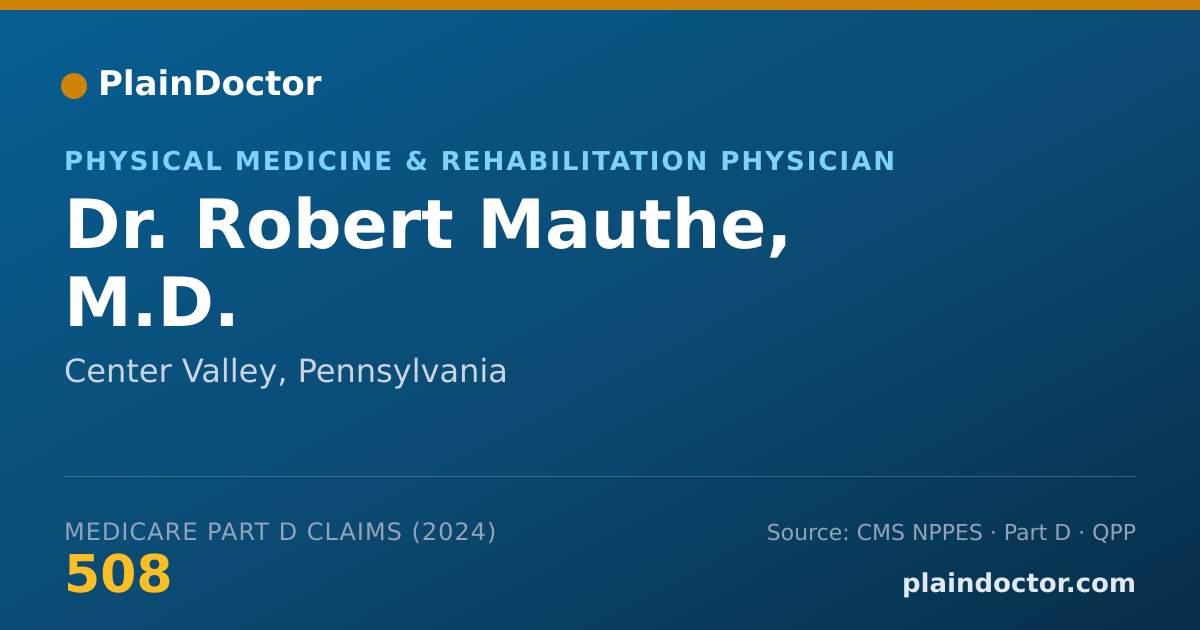 Shareable card for Robert Mauthe, M.D. - Physical Medicine & Rehabilitation Physician, Center Valley, PA