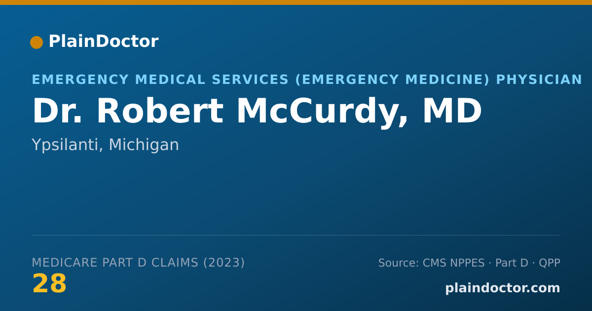 Shareable card for Robert McCurdy, MD - Emergency Medical Services (Emergency Medicine) Physician, Ypsilanti, MI