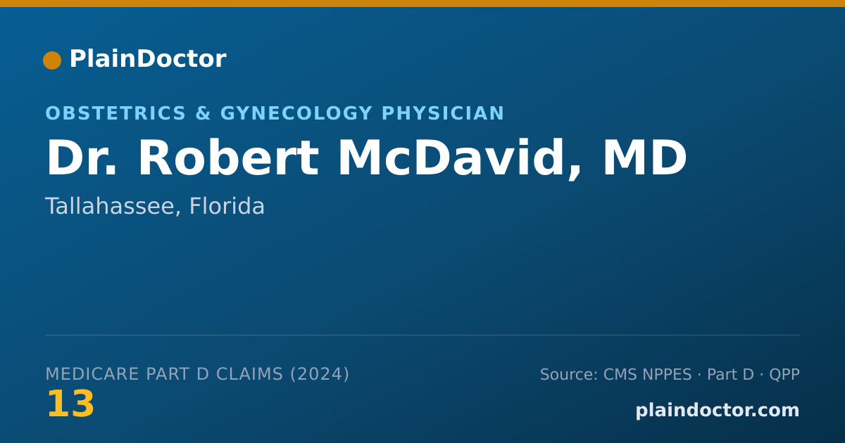 Shareable card for Robert McDavid, MD - Obstetrics & Gynecology Physician, Tallahassee, FL