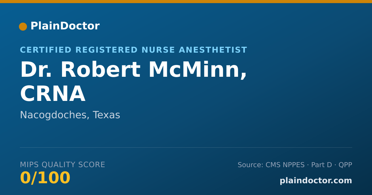 Shareable card for Robert McMinn, CRNA - Certified Registered Nurse Anesthetist, Nacogdoches, TX