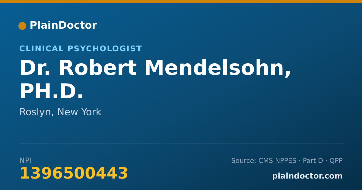 Shareable card for Robert Mendelsohn, PH.D. - Clinical Psychologist, Roslyn, NY