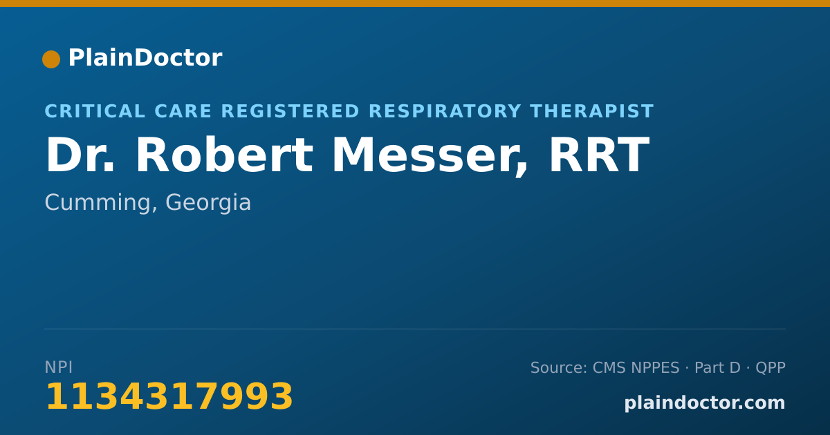 Shareable card for Robert Messer, RRT - Critical Care Registered Respiratory Therapist, Cumming, GA