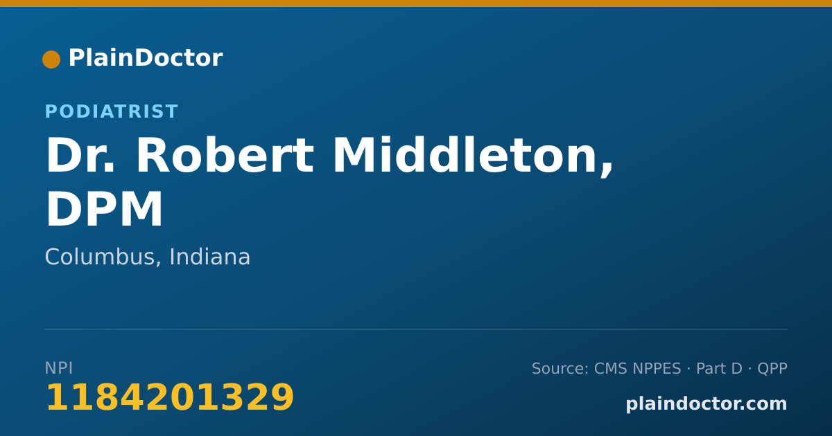 Shareable card for Robert Middleton, DPM - Podiatrist, Columbus, IN