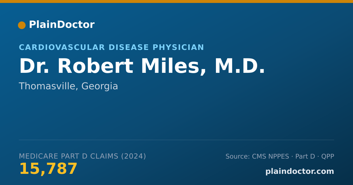 Shareable card for Robert Miles, M.D. - Cardiovascular Disease Physician, Thomasville, GA