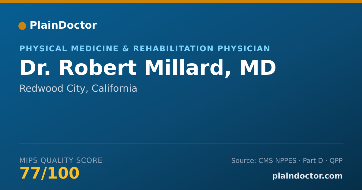 Shareable card for Robert Millard, MD - Physical Medicine & Rehabilitation Physician, Redwood City, CA