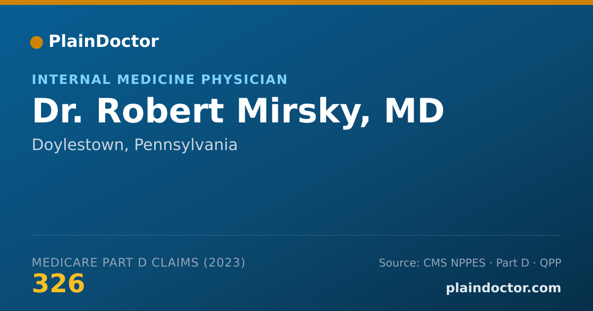 Shareable card for Robert Mirsky, MD - Internal Medicine Physician, Doylestown, PA