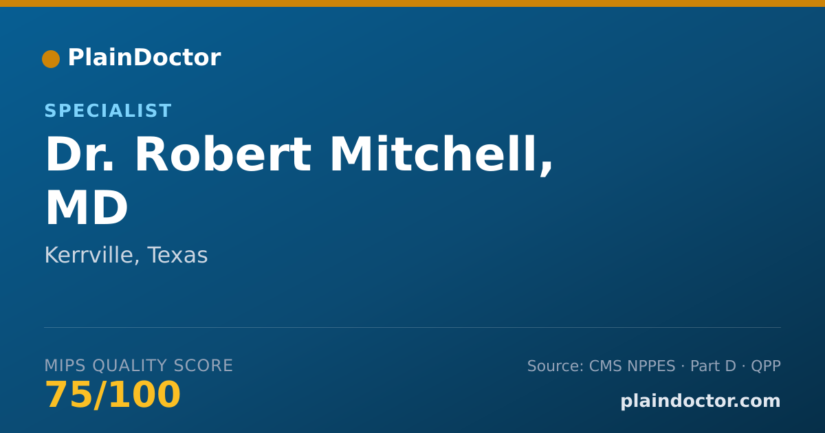 Shareable card for Robert Mitchell, MD - Specialist, Kerrville, TX