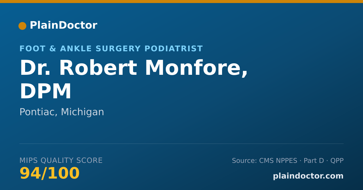 Shareable card for Robert Monfore, DPM - Foot & Ankle Surgery Podiatrist, Pontiac, MI