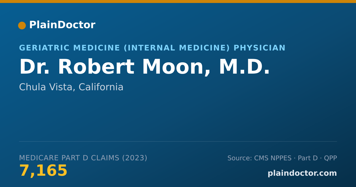 Shareable card for Robert Moon, M.D. - Geriatric Medicine (Internal Medicine) Physician, Chula Vista, CA