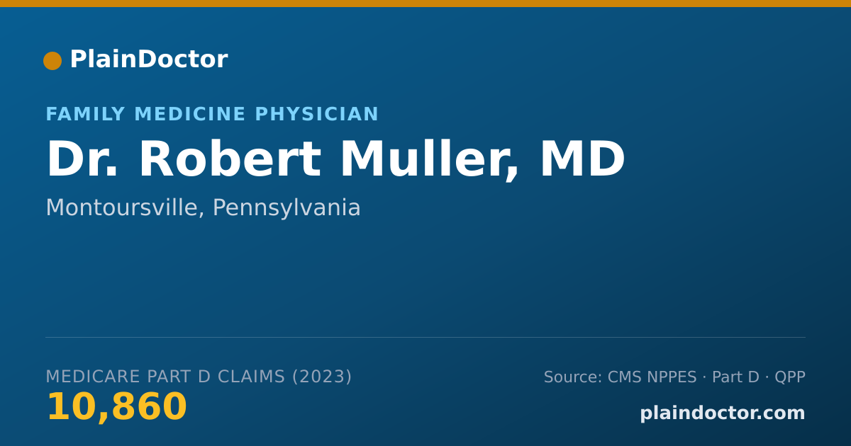 Shareable card for Robert Muller, MD - Family Medicine Physician, Montoursville, PA
