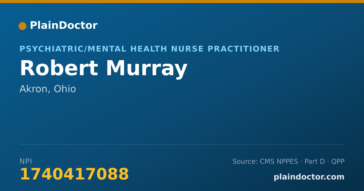 Shareable card for Robert Murray - Psychiatric/Mental Health Nurse Practitioner, Akron, OH