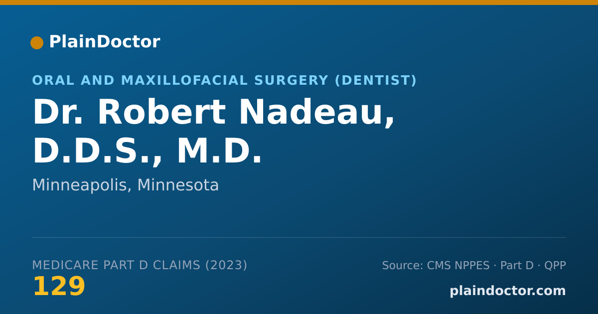 Shareable card for Robert Nadeau, D.D.S., M.D. - Oral and Maxillofacial Surgery (Dentist), Minneapolis, MN