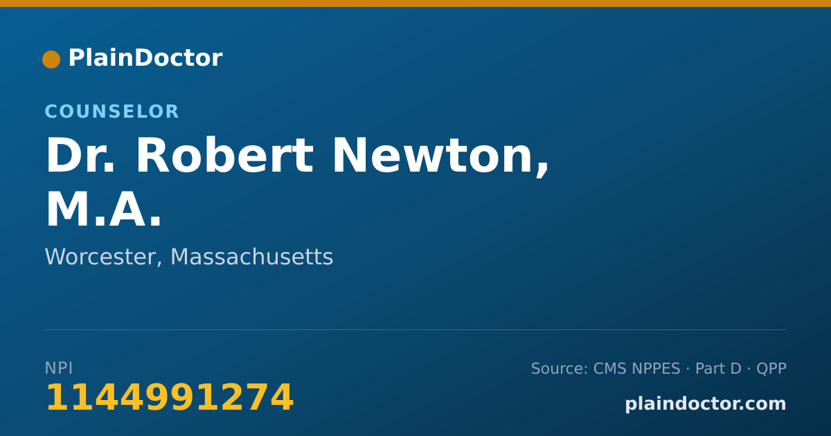 Shareable card for Robert Newton, M.A. - Counselor, Worcester, MA