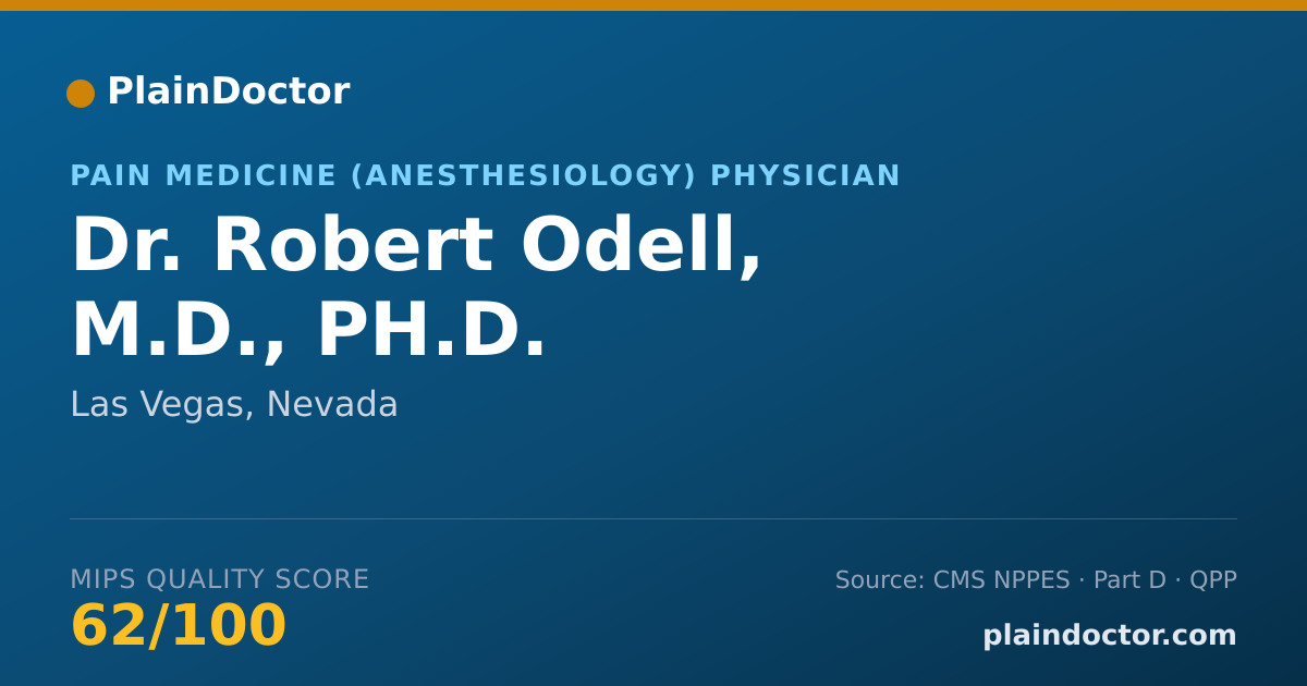 Shareable card for Robert Odell, M.D., PH.D. - Pain Medicine (Anesthesiology) Physician, Las Vegas, NV