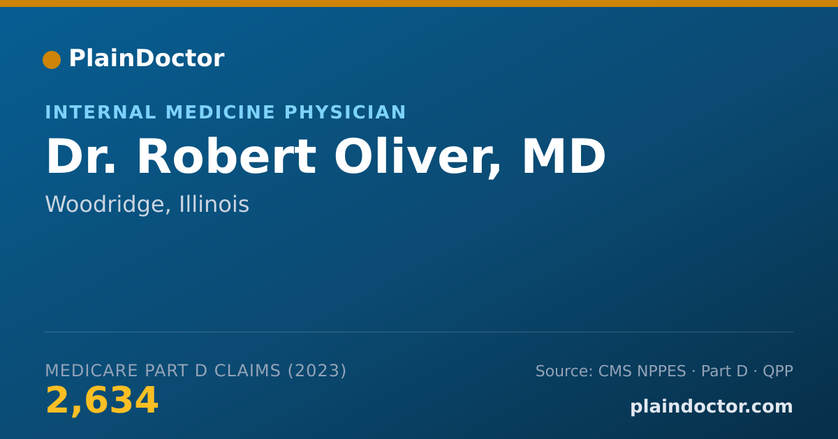 Shareable card for Robert Oliver, MD - Internal Medicine Physician, Woodridge, IL
