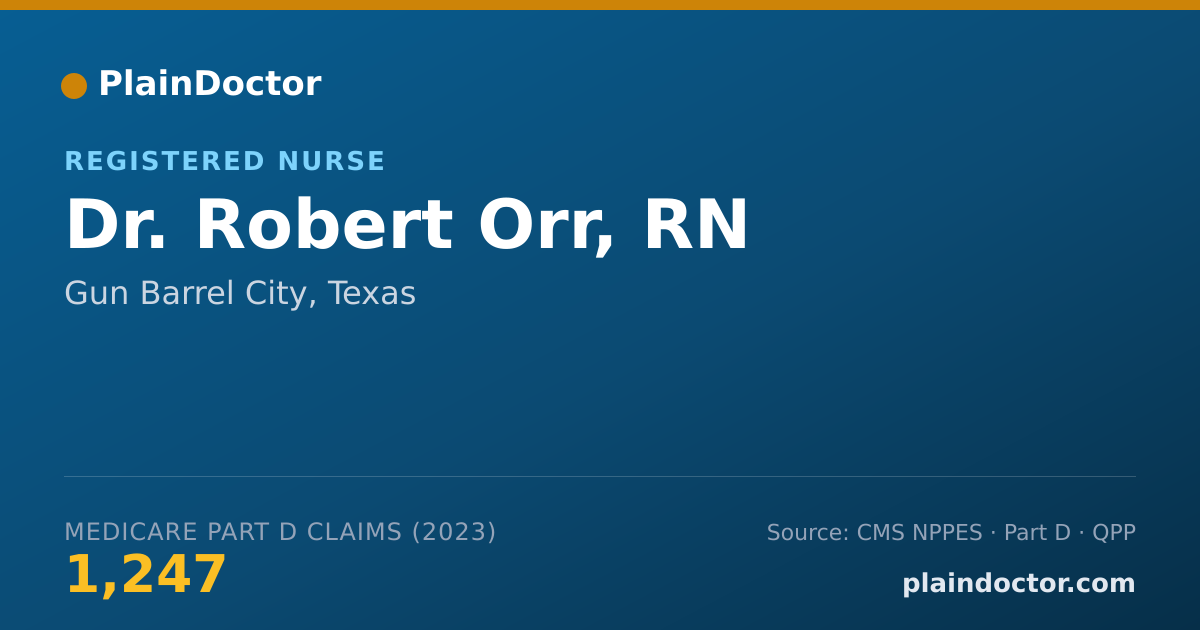 Shareable card for Robert Orr, RN - Registered Nurse, Gun Barrel City, TX