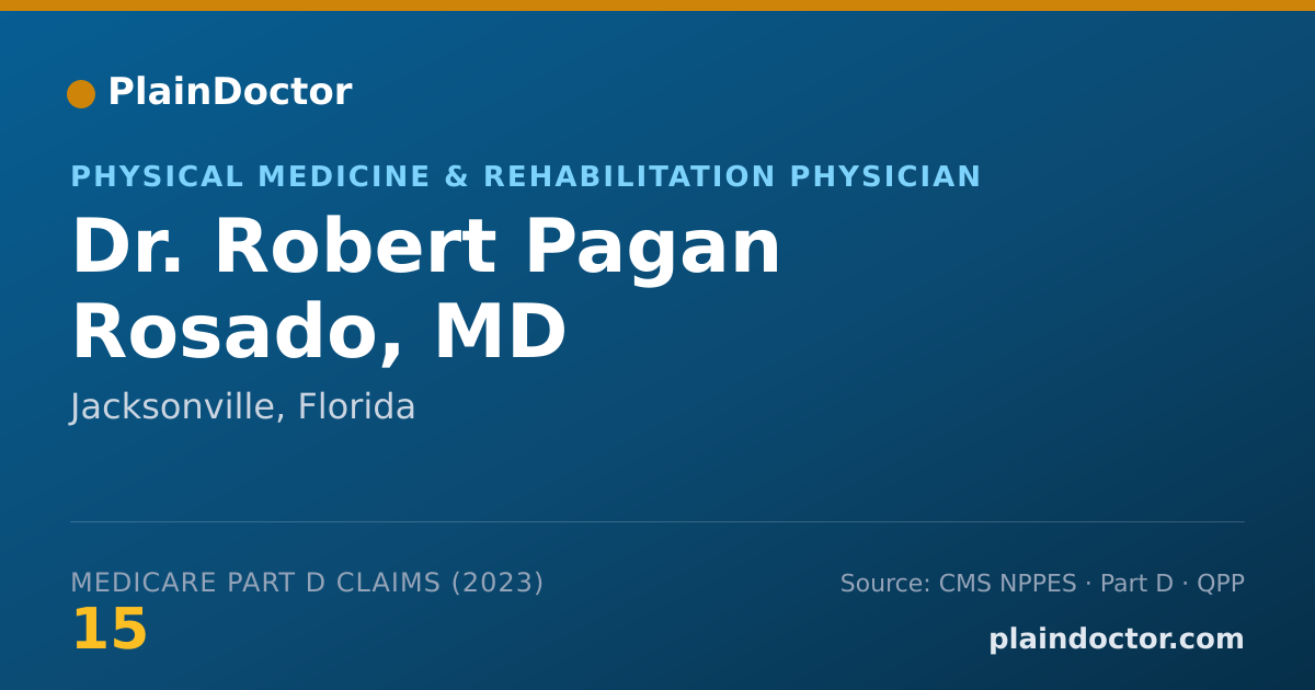 Shareable card for Robert Pagan Rosado, MD - Physical Medicine & Rehabilitation Physician, Jacksonville, FL