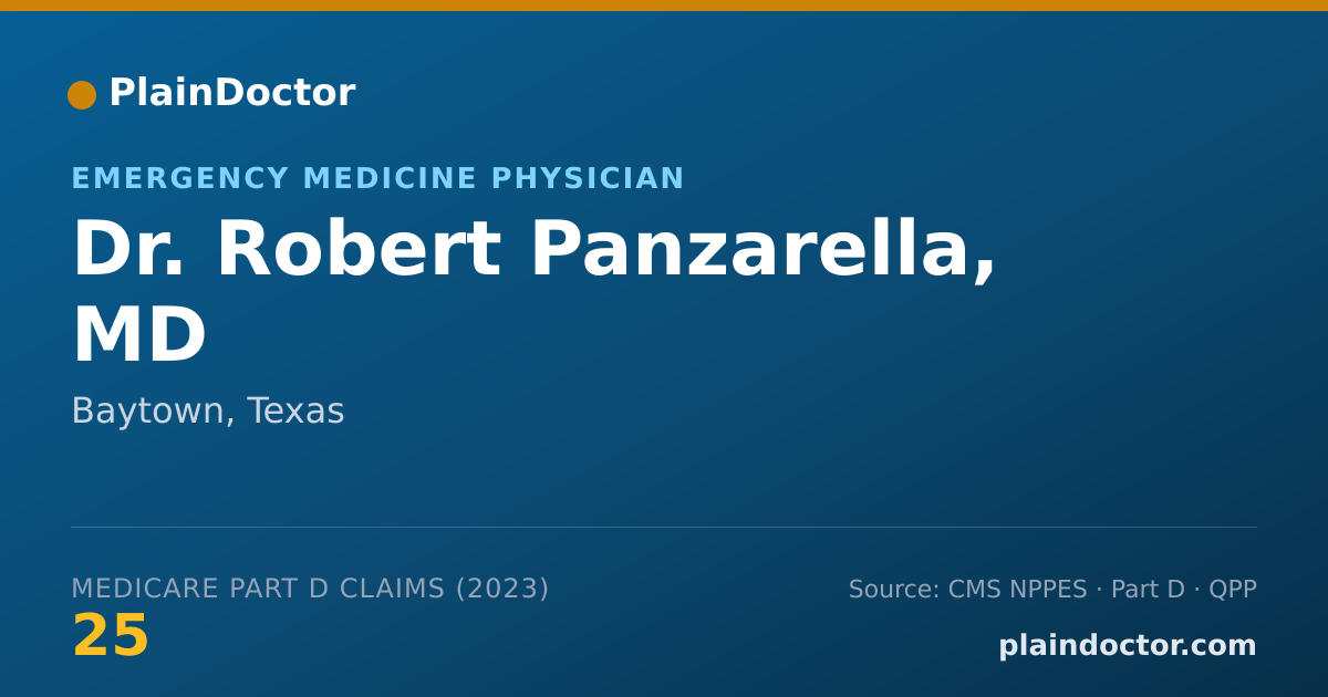 Shareable card for Robert Panzarella, MD - Emergency Medicine Physician, Baytown, TX
