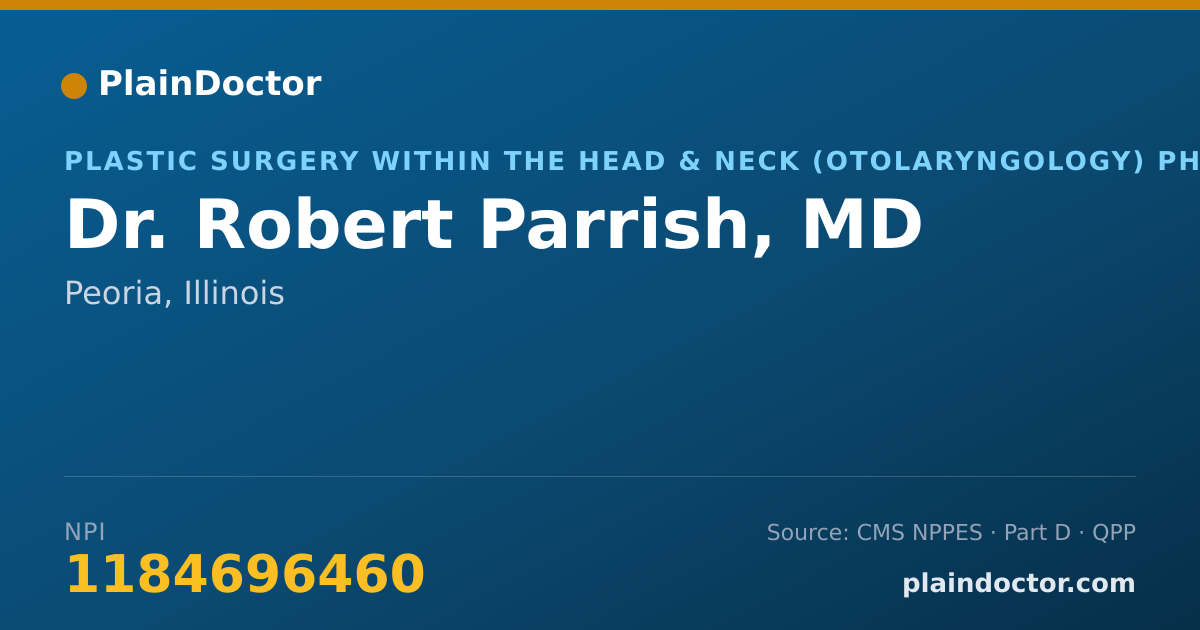 Shareable card for Robert Parrish, MD - Plastic Surgery within the Head & Neck (Otolaryngology) Physician, Peoria, IL