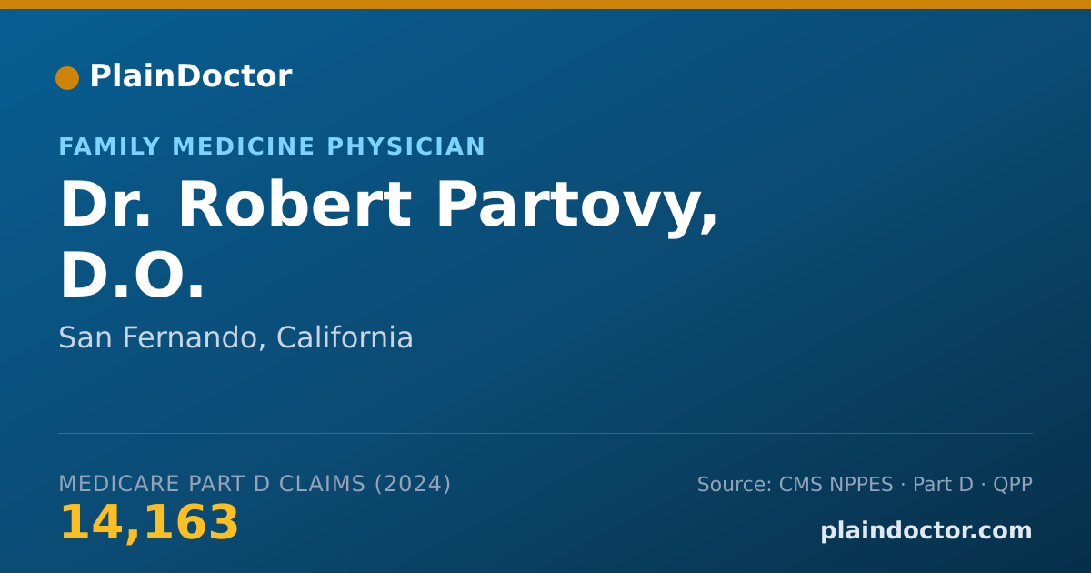 Shareable card for Robert Partovy, D.O. - Family Medicine Physician, San Fernando, CA