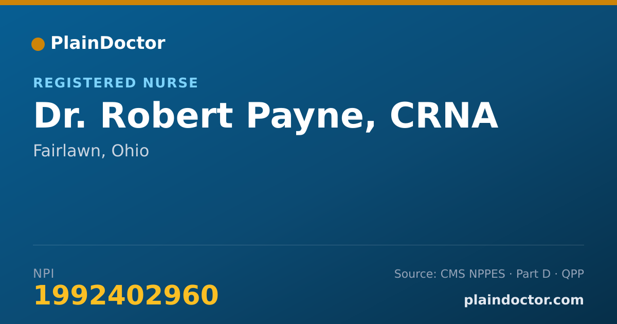 Shareable card for Robert Payne, CRNA - Registered Nurse, Fairlawn, OH