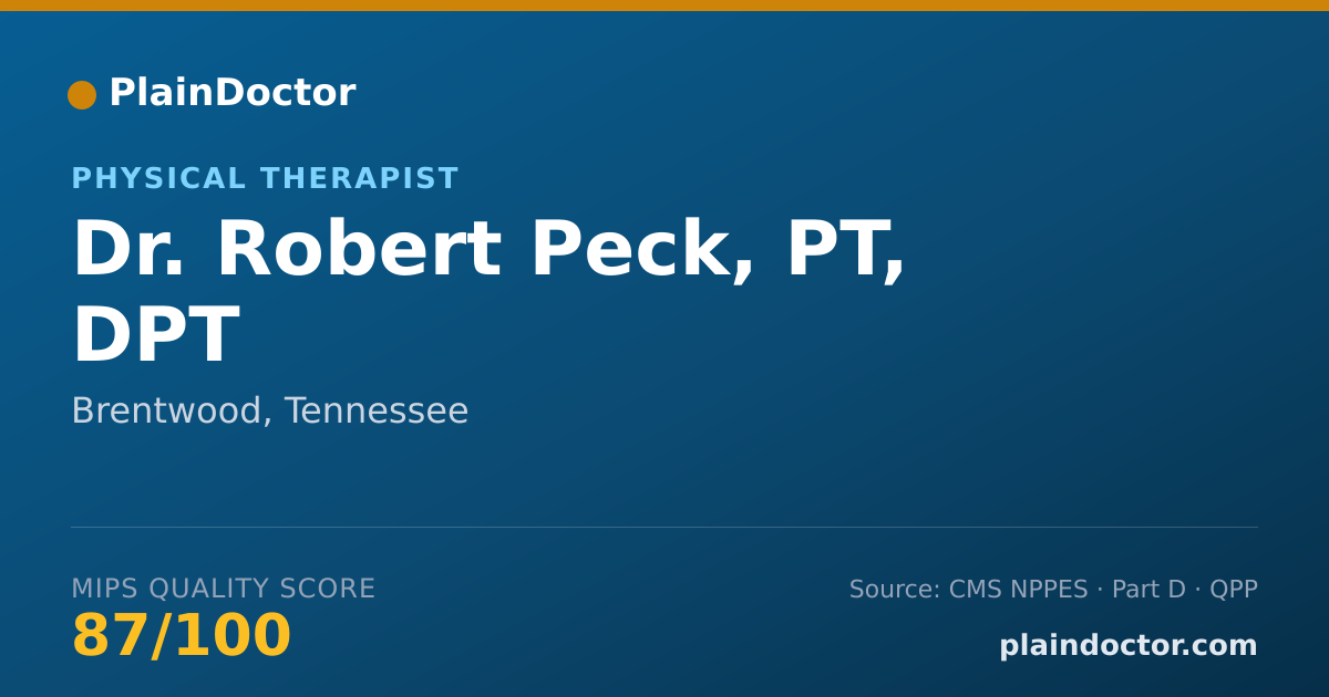 Shareable card for Robert Peck, PT, DPT - Physical Therapist, Brentwood, TN