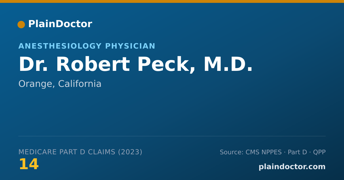 Shareable card for Robert Peck, M.D. - Anesthesiology Physician, Orange, CA