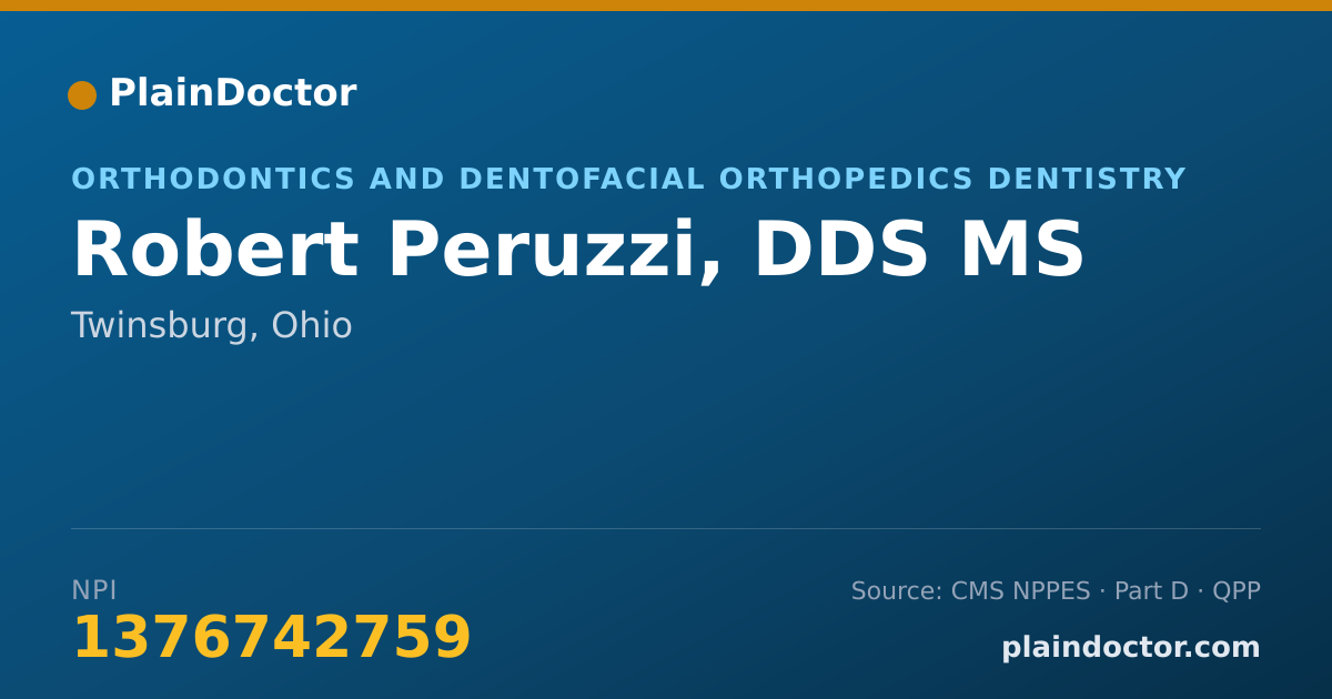 Shareable card for Robert Peruzzi, DDS MS - Orthodontics and Dentofacial Orthopedics Dentistry, Twinsburg, OH