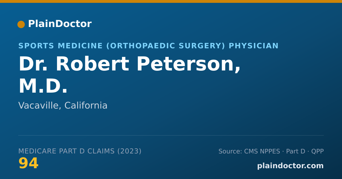 Shareable card for Robert Peterson, M.D. - Sports Medicine (Orthopaedic Surgery) Physician, Vacaville, CA