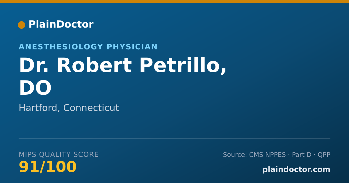 Shareable card for Robert Petrillo, DO - Anesthesiology Physician, Hartford, CT