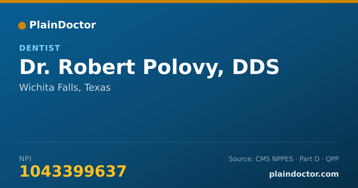 Shareable card for Robert Polovy, DDS - Dentist, Wichita Falls, TX
