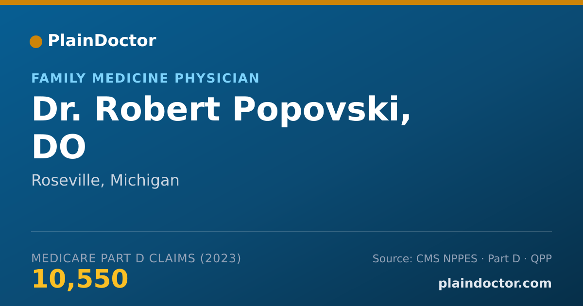 Shareable card for Robert Popovski, DO - Family Medicine Physician, Roseville, MI