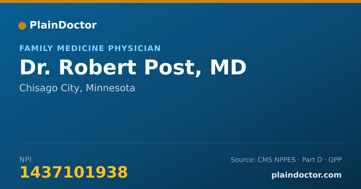 Shareable card for Robert Post, MD - Family Medicine Physician, Chisago City, MN