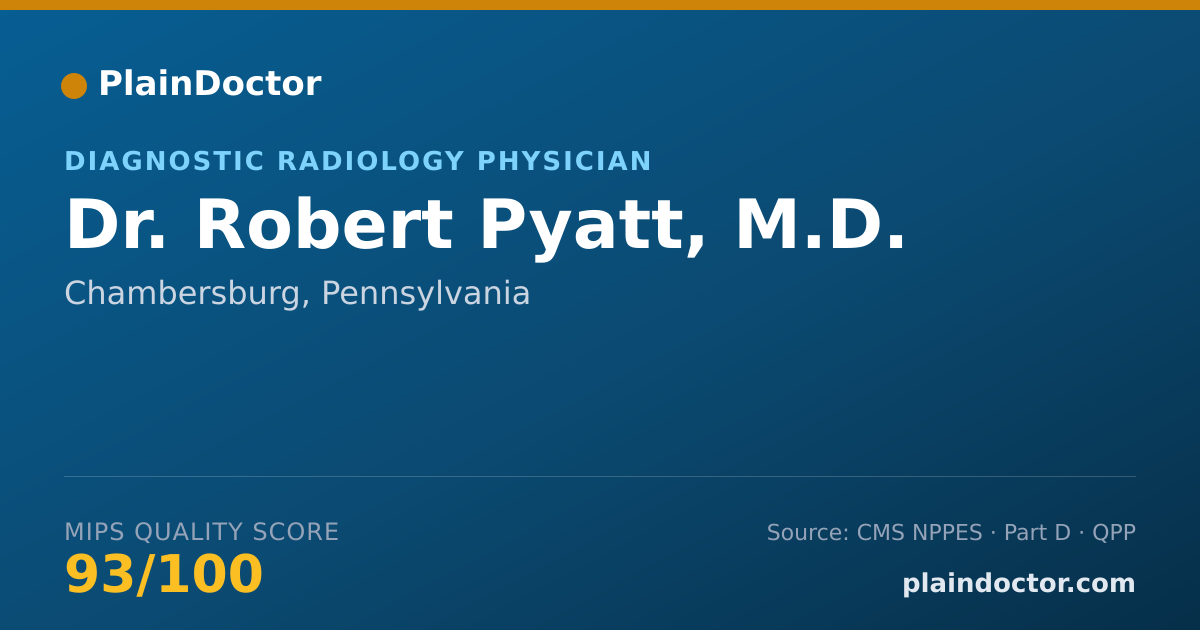 Shareable card for Robert Pyatt, M.D. - Diagnostic Radiology Physician, Chambersburg, PA