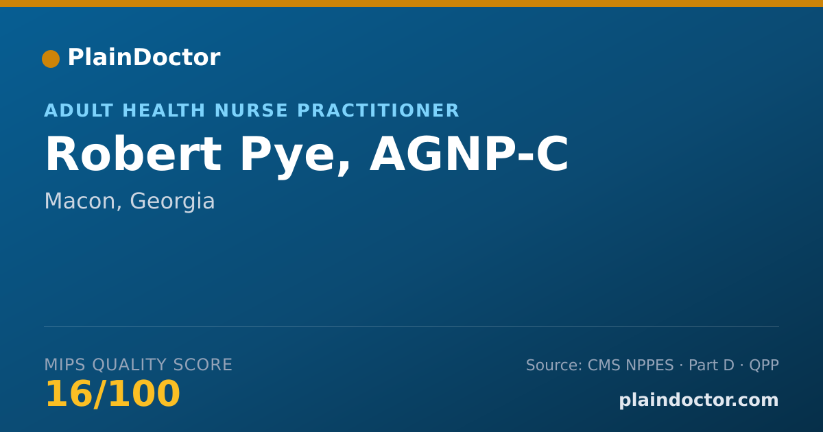 Shareable card for Robert Pye, AGNP-C - Adult Health Nurse Practitioner, Macon, GA