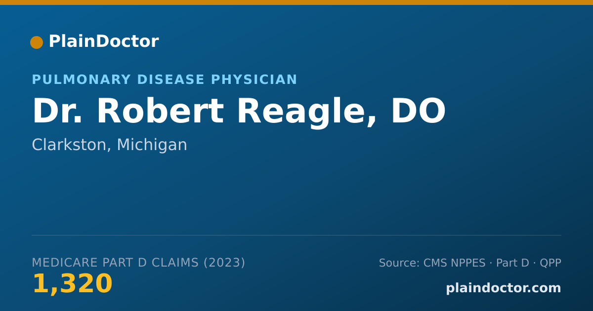Shareable card for Robert Reagle, DO - Pulmonary Disease Physician, Clarkston, MI