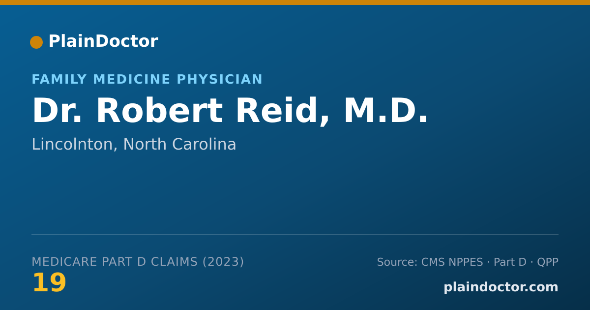 Shareable card for Robert Reid, M.D. - Family Medicine Physician, Lincolnton, NC