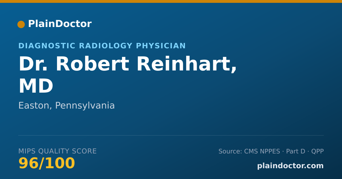 Shareable card for Robert Reinhart, MD - Diagnostic Radiology Physician, Easton, PA