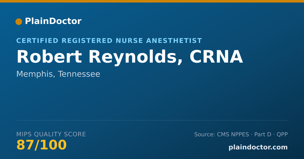 Shareable card for Robert Reynolds, CRNA - Certified Registered Nurse Anesthetist, Memphis, TN