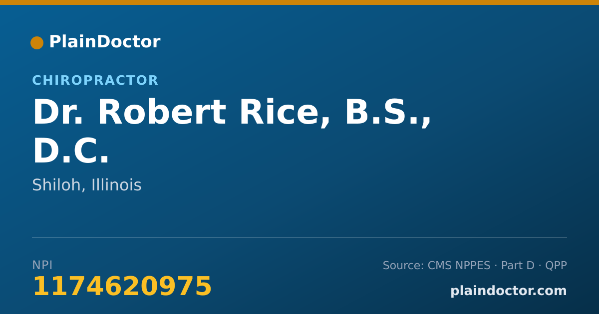 Shareable card for Robert Rice, B.S., D.C. - Chiropractor, Shiloh, IL