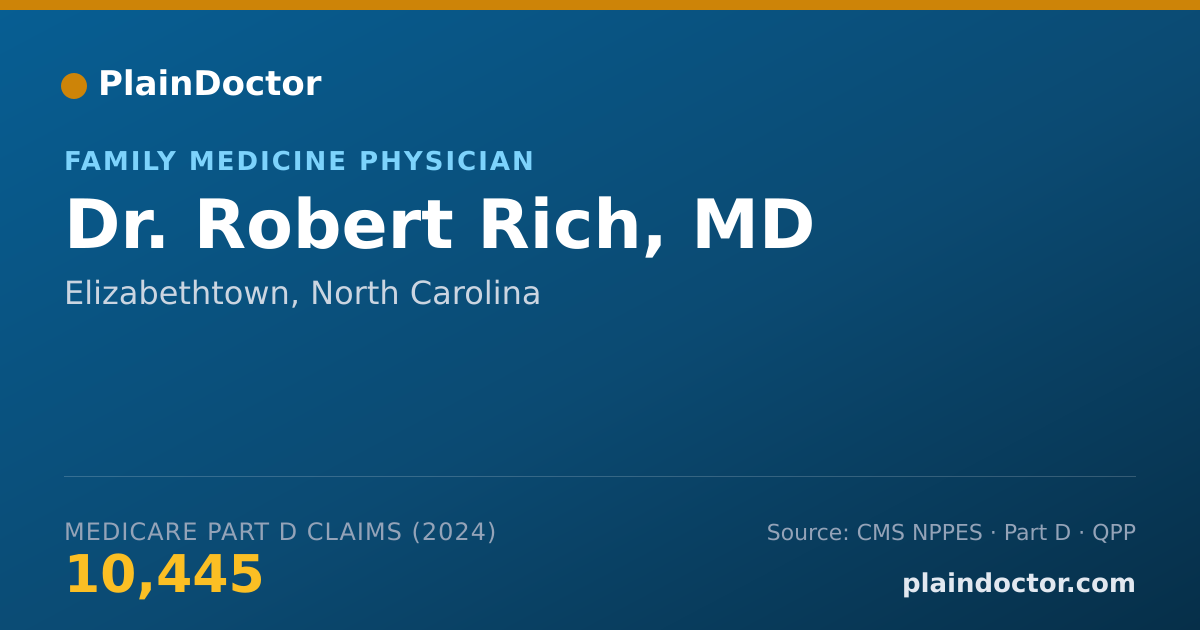 Shareable card for Robert Rich, MD - Family Medicine Physician, Elizabethtown, NC