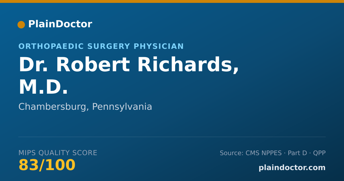 Shareable card for Robert Richards, M.D. - Orthopaedic Surgery Physician, Chambersburg, PA
