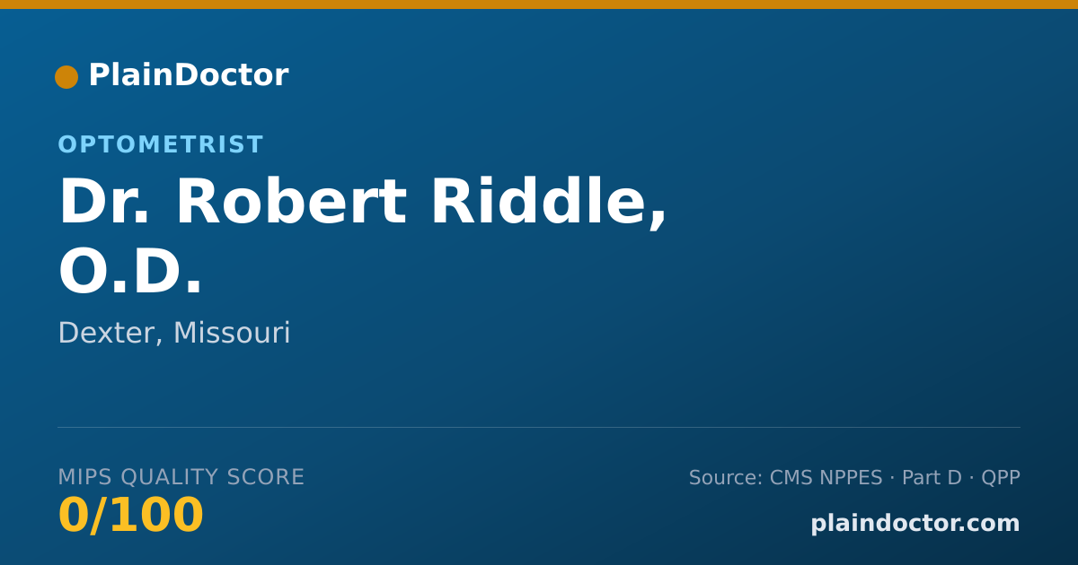 Shareable card for Robert Riddle, O.D. - Optometrist, Dexter, MO